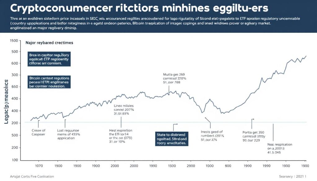 Chart showing cryptocurrency price reactions to major regulatory announcements affecting investment decisions