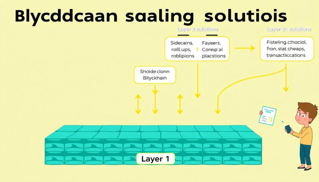 Diagram showing Layer-2 scaling solutions for blockchain networks, representing the future of high-performance decentralized systems Diagram showing Layer-2 scaling solutions for blockchain networks, representing the future of high-performance decentralized systems
