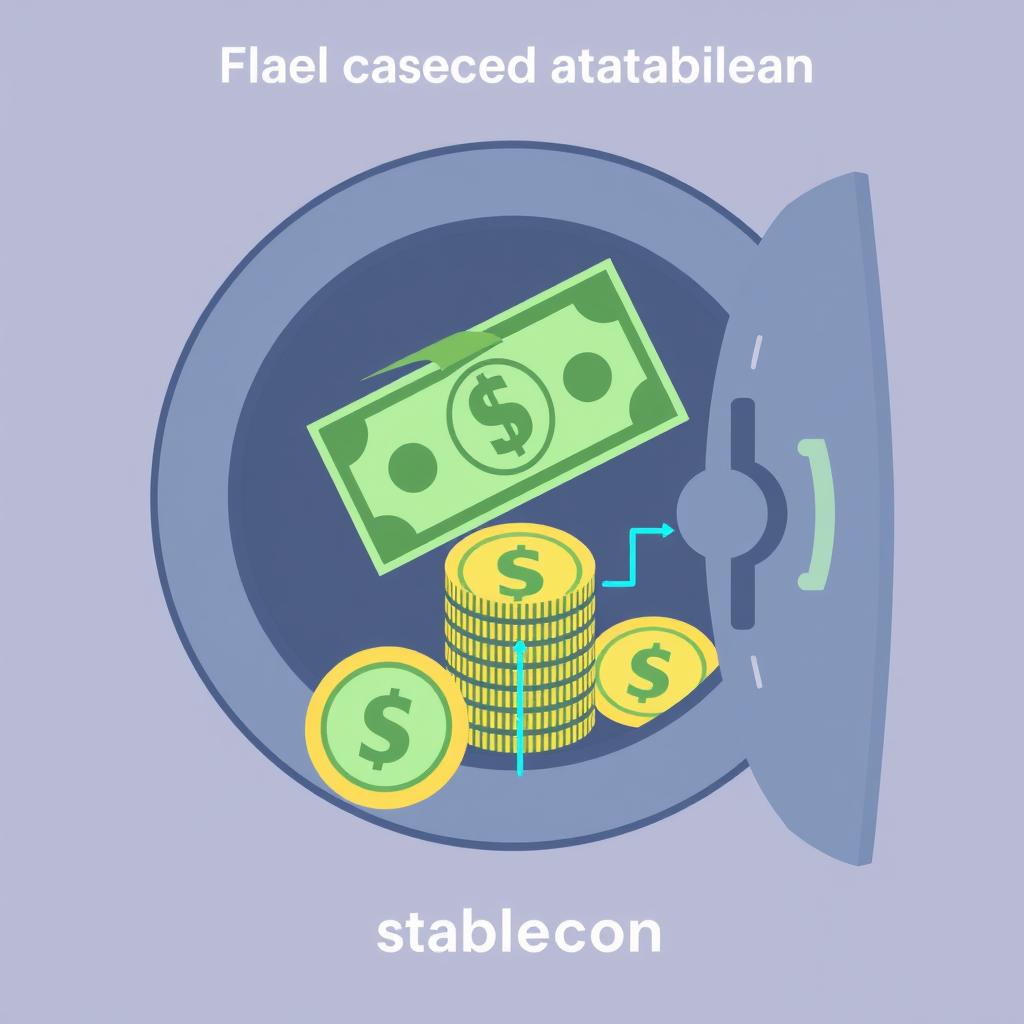 Fiat-backed stablecoin concept showing US dollar reserves backing digital tokens