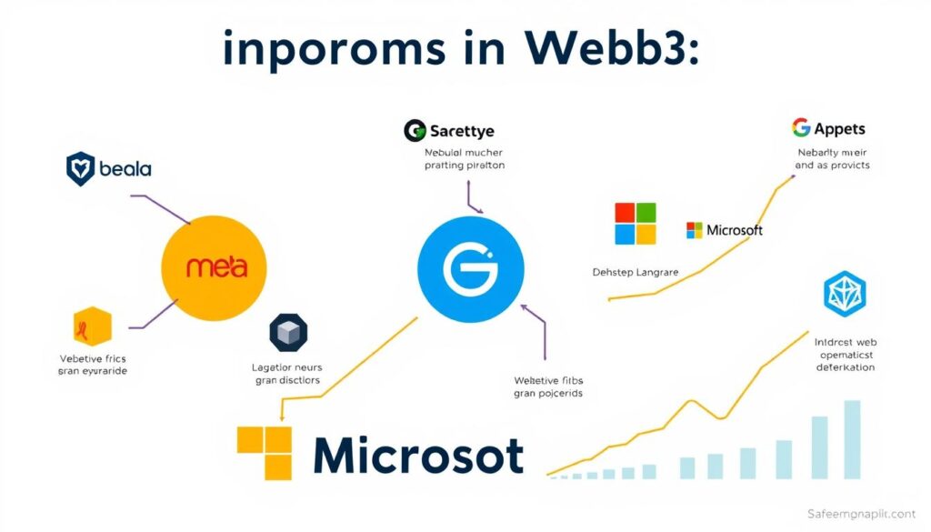 Graph showing increasing corporate investment in blockchain and Web3 technologies over time, indicating the future growth trajectory Graph showing increasing corporate investment in blockchain and Web3 technologies over time, indicating the future growth trajectory
