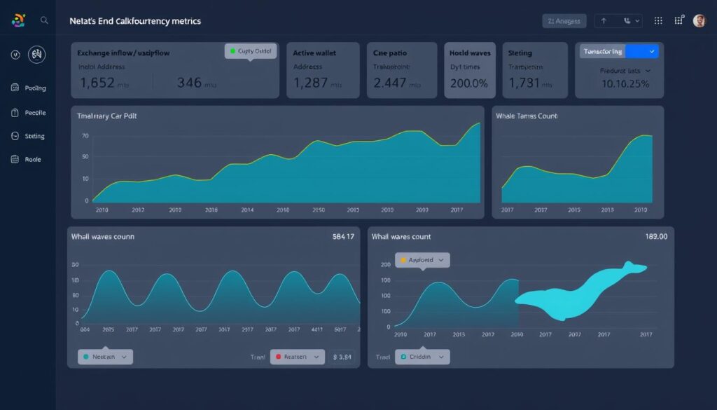 On-chain data metrics showing wallet activity and exchange flows for cryptocurrency investment analysis