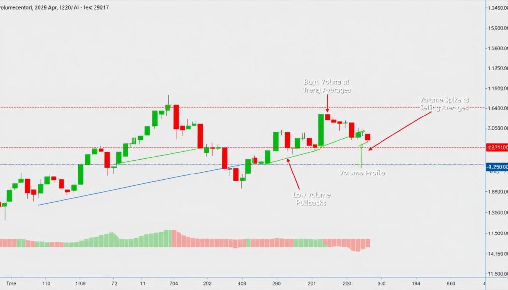 Trading volume analysis chart showing confirmation patterns for cryptocurrency investment decisions
