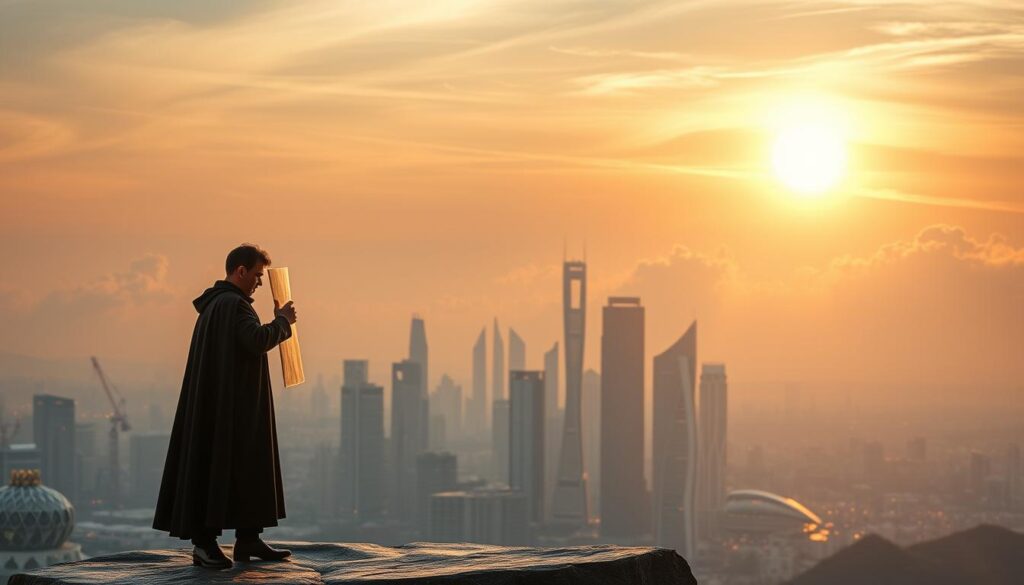 A meticulously balanced scene depicting the delicate equilibrium between investor protection and market innovation. In the foreground, a figure representing financial regulations stands vigilant, shielding a group of investors from potential risks. In the middle ground, a futuristic cityscape unfolds, its towering skyscrapers and gleaming technology symbolizing the dynamic and rapidly evolving market. The background is a panoramic vista, where the sun's rays filter through wispy clouds, casting a warm, contemplative glow over the entire composition. The lighting is soft and diffused, creating a sense of harmony and thoughtful deliberation. The overall mood is one of cautious optimism, as the scene conveys the importance of striking the right balance between safeguarding investors and fostering continued innovation.