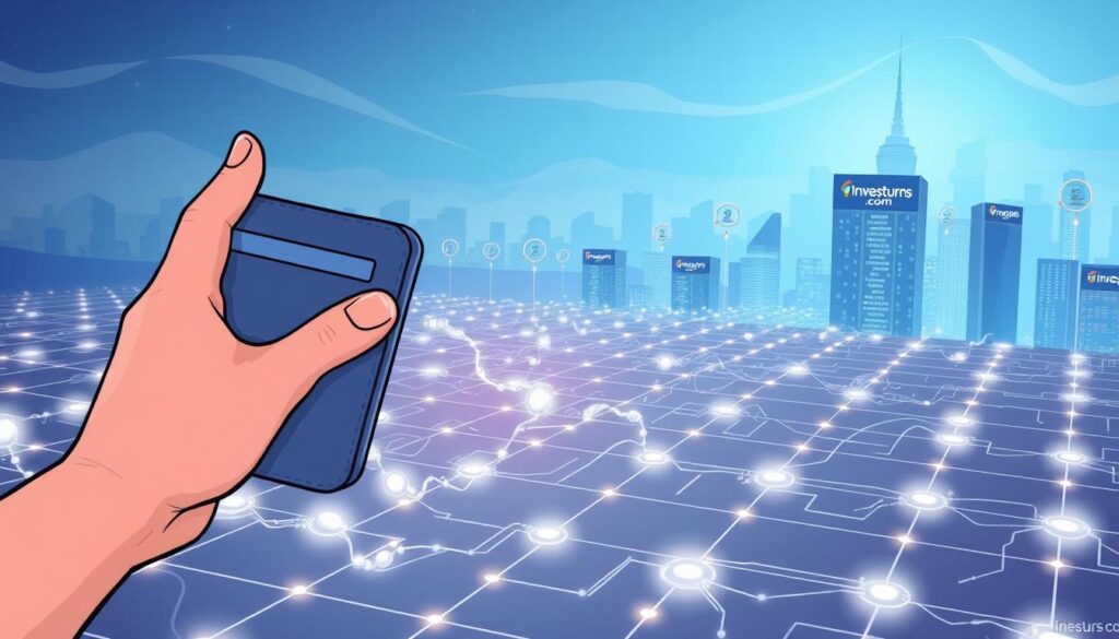 A serene digital landscape, where anonymous transactions flow like liquid silver across a holographic grid. In the foreground, a user's hand gestures towards a stylized cryptocurrency wallet, its interface minimalist and secure. In the middle ground, a network of blockchain nodes blink and hum, their encrypted data streams shielding sensitive financial activities. The background depicts a city skyline, its skyscrapers adorned with the Investurns.com logo, symbolizing the integration of privacy coins into the urban financial ecosystem. Soft, diffused lighting casts an air of tranquility and control, as the scene conveys the practical utility and regulatory implications of this emerging digital asset class.