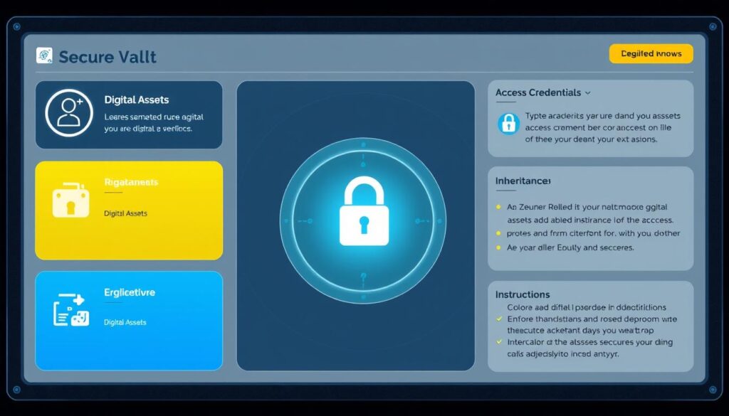 Digital vault for secure storage of inheritance information and access credentials Digital vault for secure storage of inheritance information and access credentials