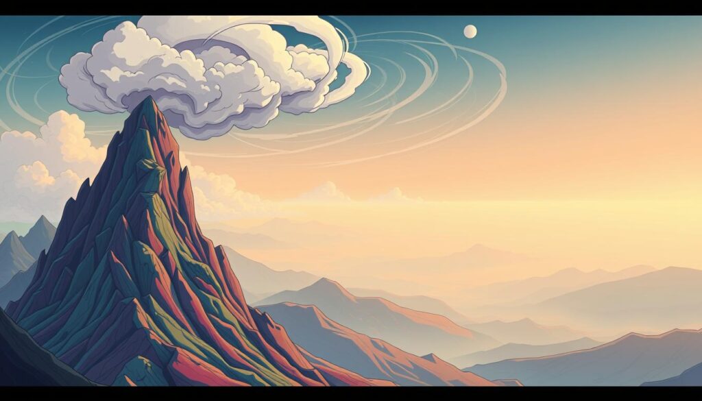 Prompt A surreal, dreamlike landscape depicting the interplay between market efficiency and narratives. In the foreground, a towering, kaleidoscopic mountain range symbolizing the complex, ever-changing narratives that shape investor perceptions. Swirling, ethereal clouds above, representing the elusive nature of market truths. In the middle ground, a sleek, minimalist data visualization platform labeled "investurns.com", cutting through the haze of stories, seeking to uncover the underlying patterns of the market. The background fades into a vast, otherworldly expanse, hinting at the limitless possibilities and unseen forces that drive financial systems. Bathed in a warm, diffuse light, the scene conveys a sense of contemplation and the delicate balance between rational analysis and the power of compelling narratives. Prompt A surreal, dreamlike landscape depicting the interplay between market efficiency and narratives. In the foreground, a towering, kaleidoscopic mountain range symbolizing the complex, ever-changing narratives that shape investor perceptions. Swirling, ethereal clouds above, representing the elusive nature of market truths. In the middle ground, a sleek, minimalist data visualization platform labeled "investurns.com", cutting through the haze of stories, seeking to uncover the underlying patterns of the market. The background fades into a vast, otherworldly expanse, hinting at the limitless possibilities and unseen forces that drive financial systems. Bathed in a warm, diffuse light, the scene conveys a sense of contemplation and the delicate balance between rational analysis and the power of compelling narratives.