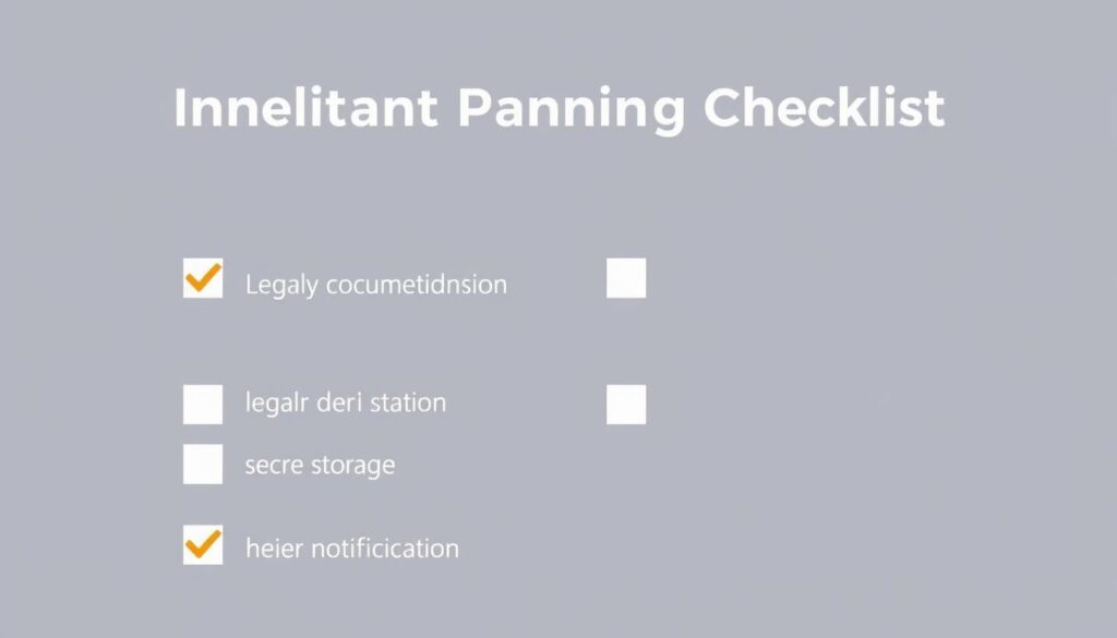 Step-by-step digital inheritance planning checklist with completed tasks Step-by-step digital inheritance planning checklist with completed tasks