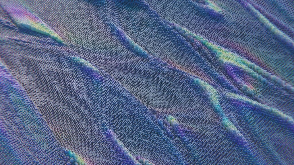 An abstract visualization of interconnected nodes representing a secure blockchain network.