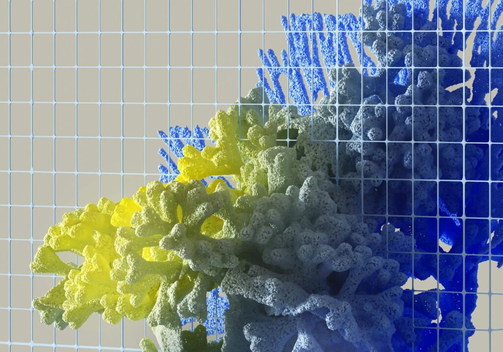 A futuristic blue and green digital data stream, representing the flow of information on a blockchain.