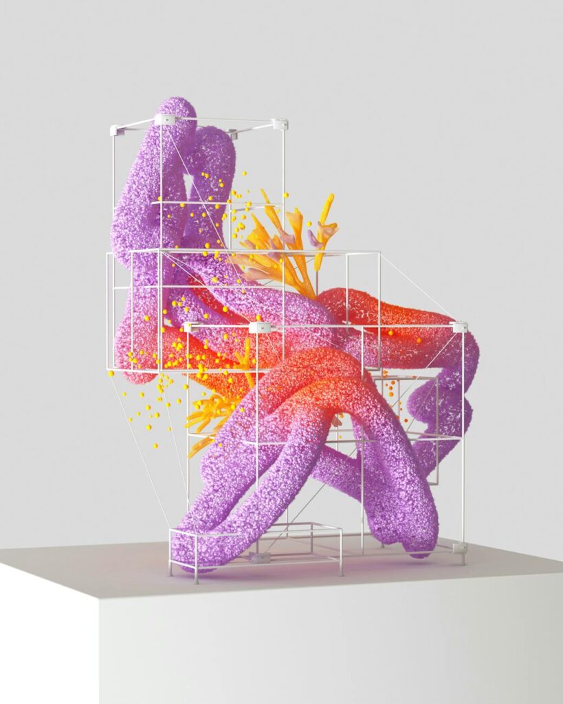 A futuristic heads-up display showing complex blockchain data and transaction blocks.