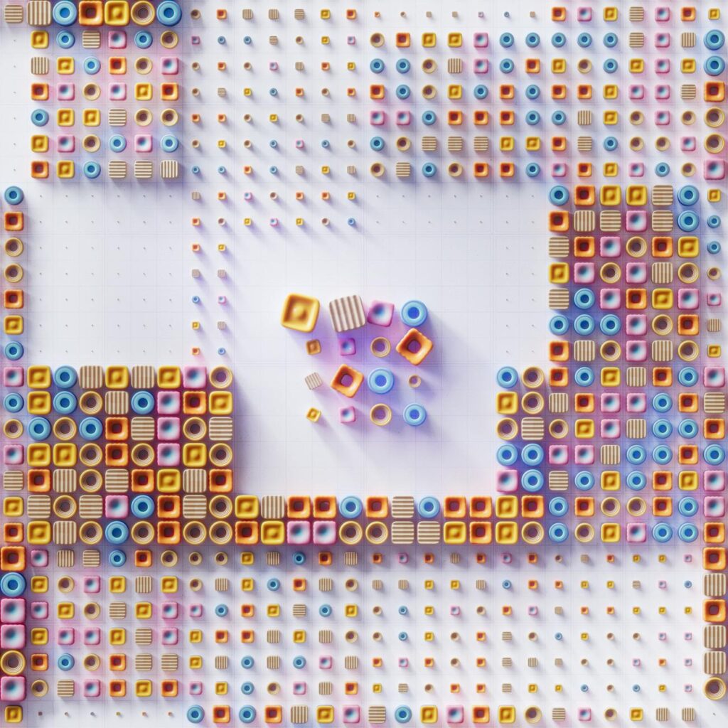 A futuristic data visualization showing charts and graphs related to digital currency markets.