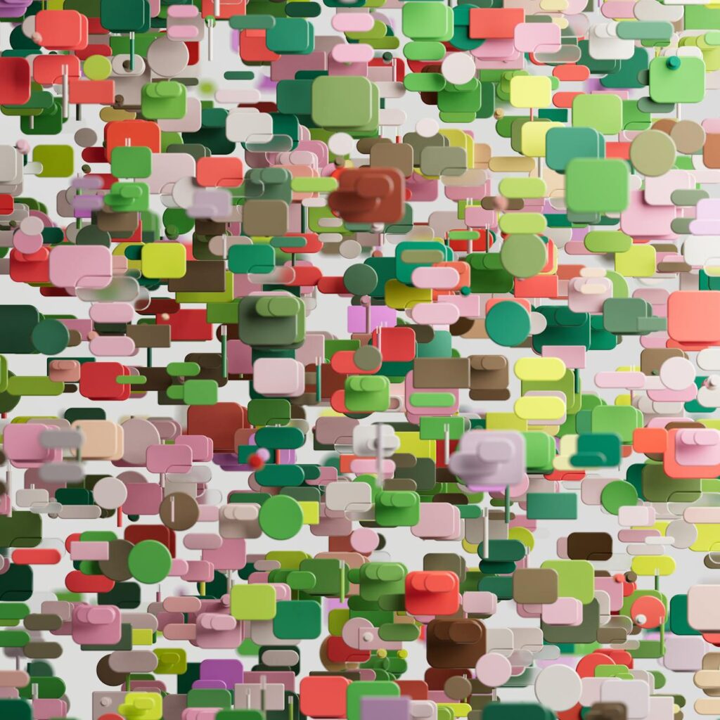 An abstract close-up of blue and purple light trails symbolizing digital data transfer.