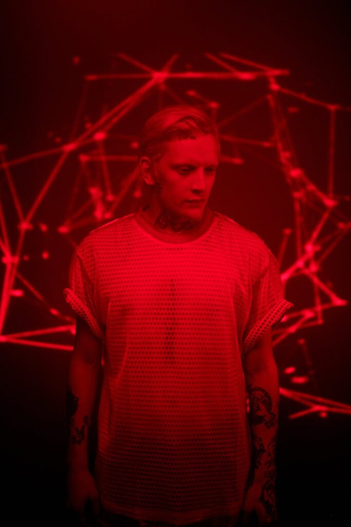 An abstract digital visualization of interconnected nodes representing a cryptocurrency blockchain network.