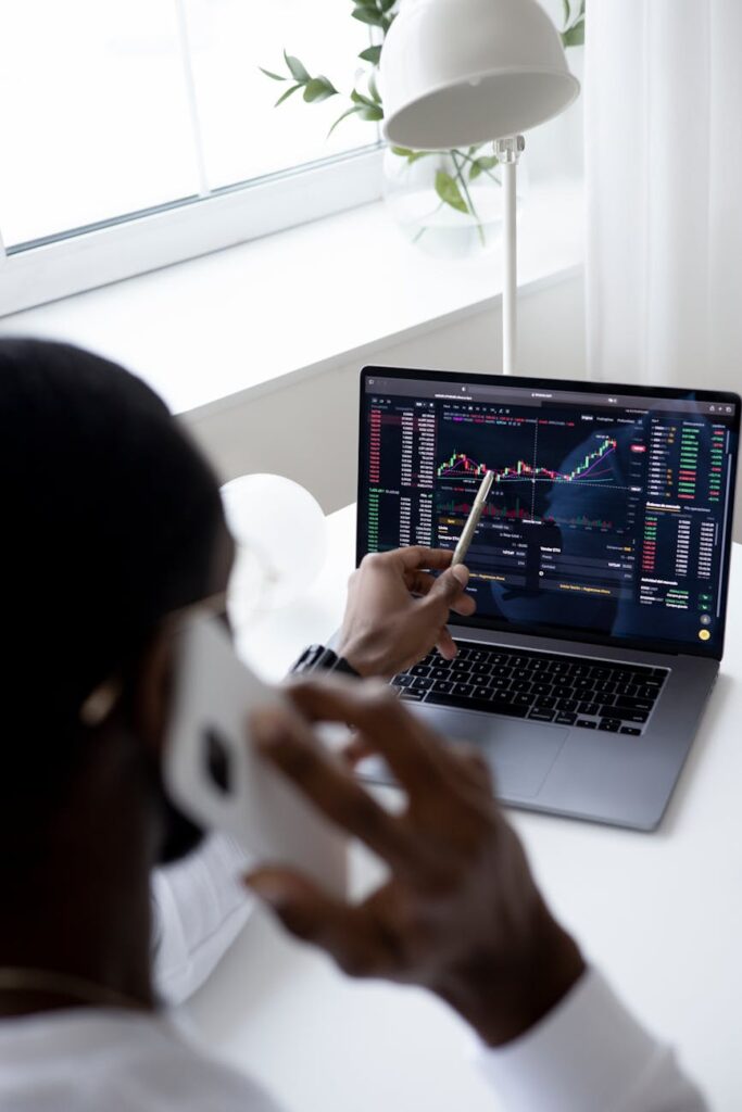 A group of investors analyzing cryptocurrency market data on a large screen, showing institutional interest.