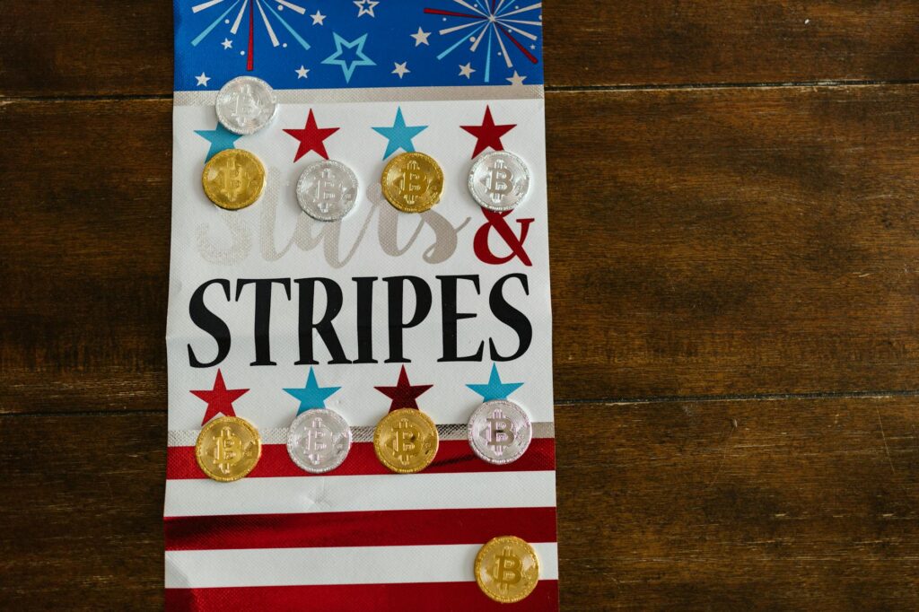 A collection of glowing physical tokens representing different DAO governance tokens.