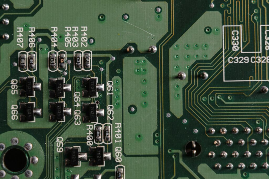 A secure data center with rows of servers, symbolizing the infrastructure behind a blockchain.