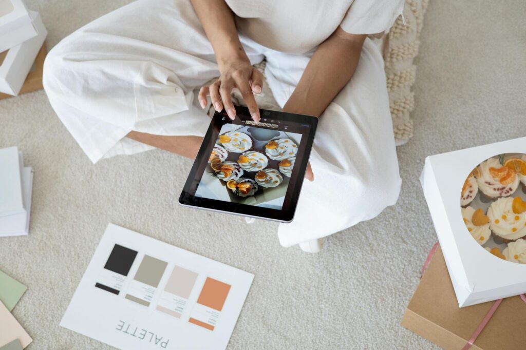 A trader analyzing complex cryptocurrency market data on several computer screens in a dark room.