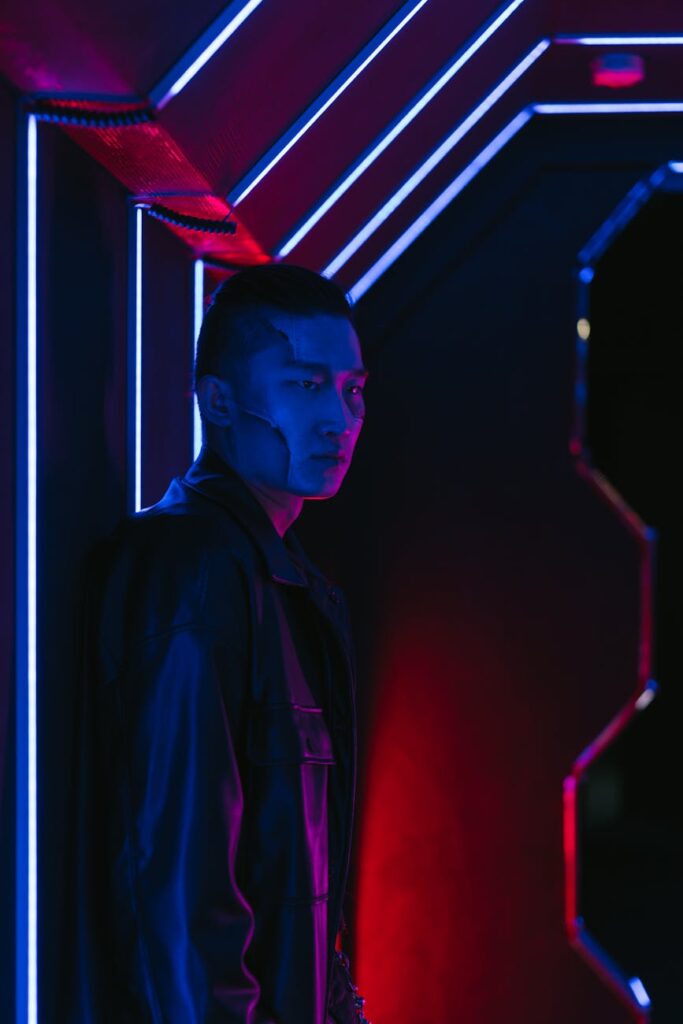 A complex web of glowing nodes and connections illustrating the structure of a blockchain.